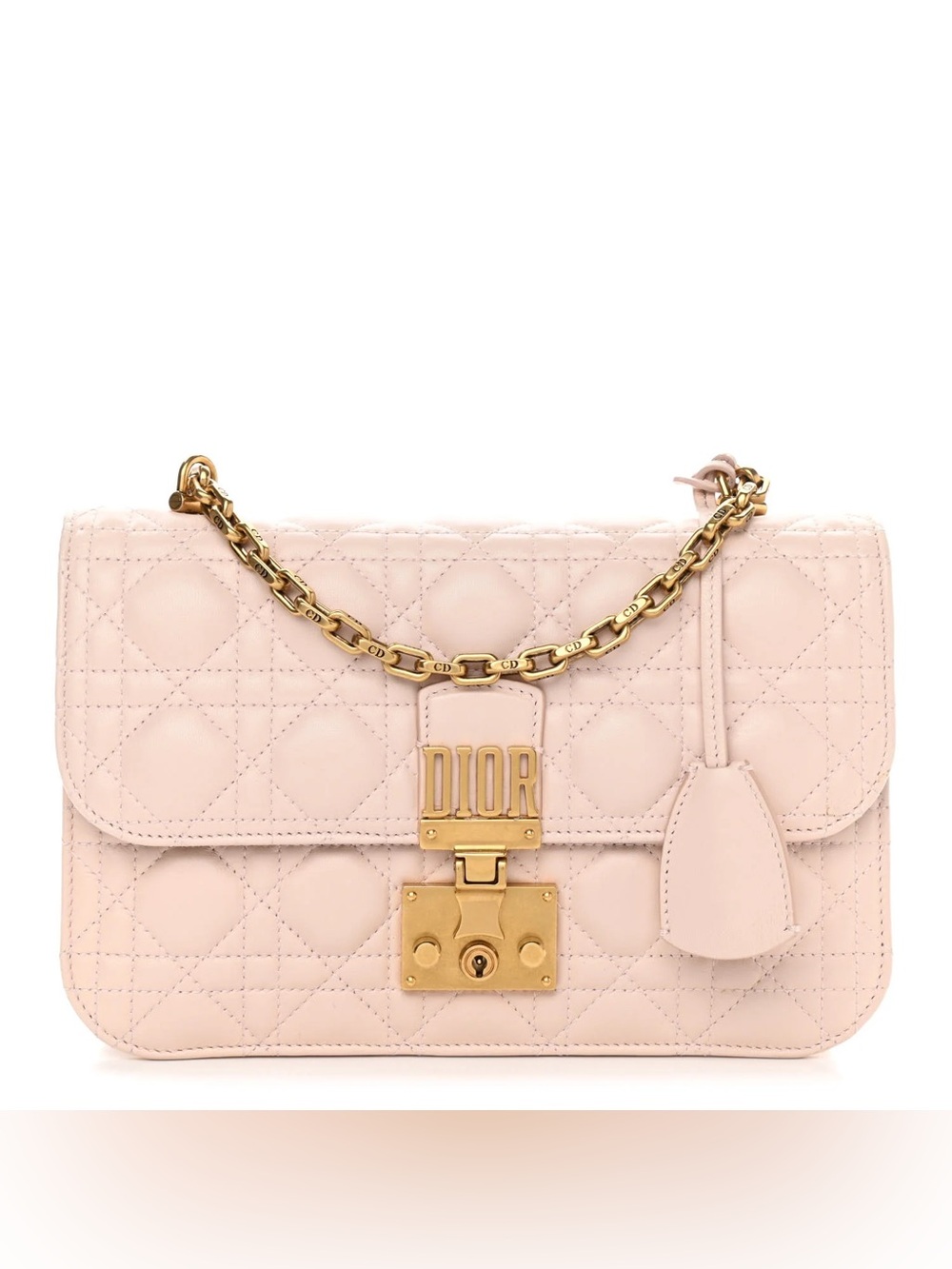 Dior Lambskin Cannage Large Dioraddict Flap Rose Poudre